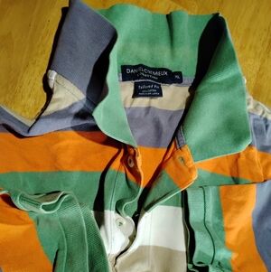 Daniel Cremieux Striped Polo in Green, Orange, Gray